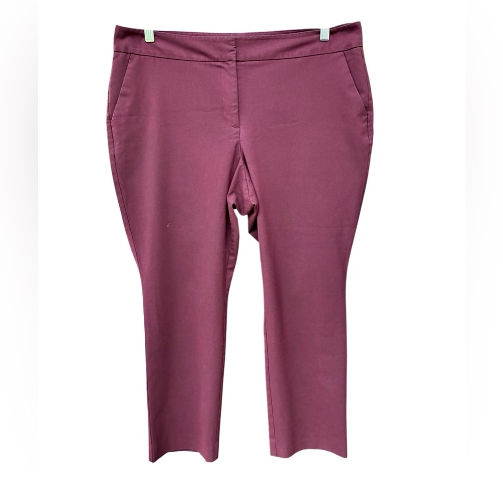 Ann Taylor Curvy Petite Burgundy Ankle Pants Size 14P Work Office Career